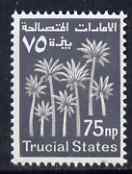 Trucial States 1961 Palm Trees 75np grey unmounted mint, SG 7