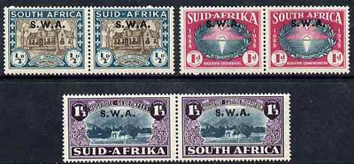 South West Africa 1939 250th Anniversary of Huguenots set of 6 (3 horiz pairs) unmounted mint SG111-3
