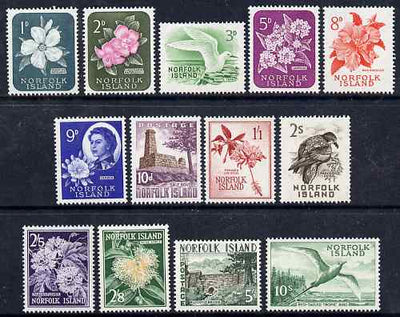 Norfolk Island 1960-62 definitive set complete 1d to 10s lightly mounted mint SG24-36