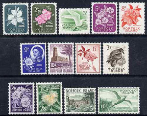 Norfolk Island 1960-62 definitive set complete 1d to 10s lightly mounted mint SG24-36