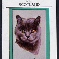 Bernera 1982 Cats (British Blue) imperf deluxe sheet (£2 value) unmounted mint