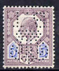 Great Britain 1902 KE7 5d with the rare Board of Trade Perfin (inverted) small area of paper adhesion otherwise unmounted mint