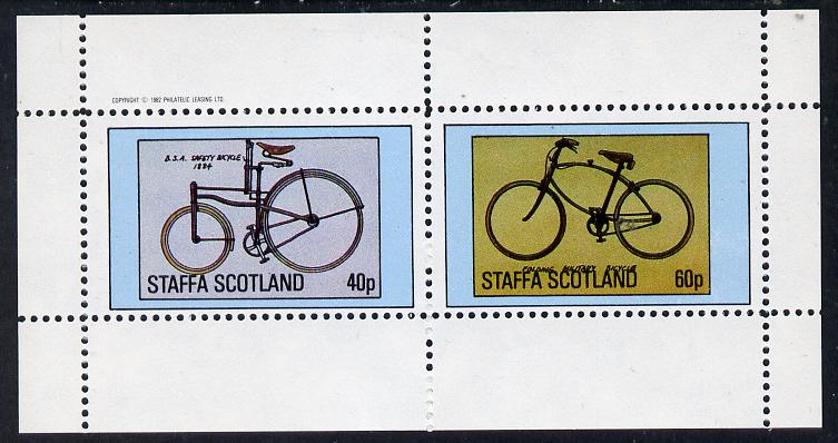 Staffa 1982 Bicycles (BSA Safety & Military Cycle) perf,set of 2 values (40p & 60p) unmounted mint