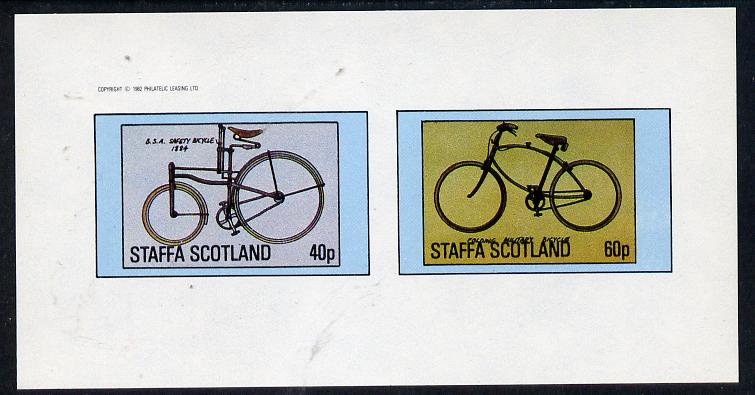 Staffa 1982 Bicycles (BSA Safety & Military Cycle) imperf,set of 2 values (40p & 60p) unmounted mint