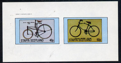 Staffa 1982 Bicycles (BSA Safety & Military Cycle) imperf,set of 2 values (40p & 60p) unmounted mint