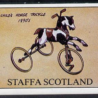 Staffa 1982 Bicycles (Child's Horse Tricycle) imperf souvenir sheet (£1 value) unmounted mint