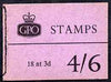 Great Britain 1960 4s6d voucher booklet (without stamps) as sent to advertisers as a sample proof