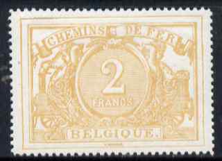 Belgium 1882 Railway Parcels 2f buff fresh mounted mint well centred SG P88