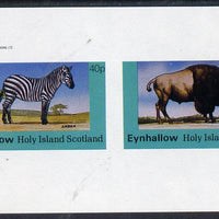 Eynhallow 1982 Animals #06 (Zedbra & Bison) imperf,set of 2 values (40p & 60p) unmounted mint