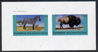 Eynhallow 1982 Animals #06 (Zedbra & Bison) imperf,set of 2 values (40p & 60p) unmounted mint