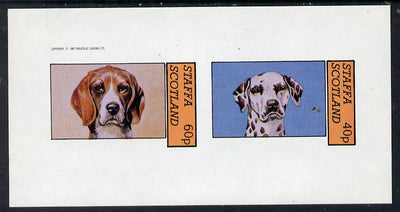 Staffa 1982 Dogs (Dalmation etc) imperf,set of 2 values (40p & 60p) unmounted mint