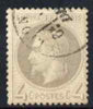 France 1863 Napoleon 4c grey very fine used with light cds cancel, SG 109