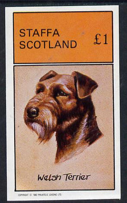 Staffa 1982 Dogs (Welsh Terrier) imperf souvenir sheet (£1 value),unmounted mint