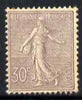France 1903 Sower 30c pale lilac mounted mint tiny tone spot, SG 319