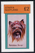 Staffa 1982 Dogs (Yorkshire Terrier) imperf deluxe sheet (£2 value) unmounted mint