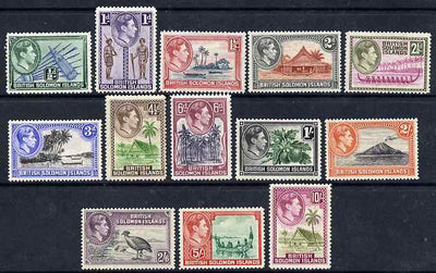 Solomon Islands 1939-51 KG6 definitive set complete 13 values mounted mint SG 60-72