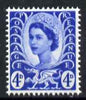 Great Britain Regionals - Wales 1958-67 Wilding 4d ultramarine wmk Crowns 2 phosphor bands unmounted mint SG W2p