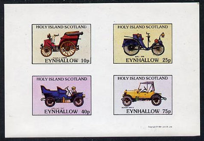 Eynhallow 1981 Vintage Cars #2 (Pannard, Benz, Cadillac & Morris) imperf,set of 4 values (10p to 75p) unmounted mint