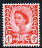 Great Britain Regionals - Wales 1967-69 Wilding 4d bright vermilion no wmk unmounted mint SG W10