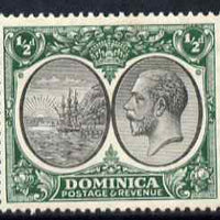 Dominica 1923-33 KG5 Badge 1/2d black & green mounted mint SG 71