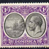 Dominica 1923-33 KG5 Badge 1d black & violet mounted mint SG 72