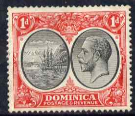 Dominica 1923-33 KG5 Badge 1d black & scarlet mounted mint SG 73