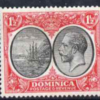 Dominica 1923-33 KG5 Badge 1.5d black & scarlet mounted mint SG 74