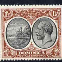 Dominica 1923-33 KG5 Badge 1.5d black & red-brown mounted mint SG 75