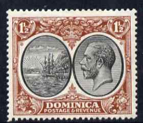 Dominica 1923-33 KG5 Badge 1.5d black & red-brown mounted mint SG 75