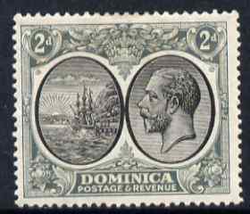 Dominica 1923-33 KG5 Badge 2d black & grey mounted mint SG 76