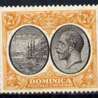 Dominica 1923-33 KG5 Badge 2.5d black & orange-yellow mounted mint SG 77