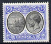 Dominica 1923-33 KG5 Badge 3d black & ultramarine mounted mint SG 79