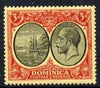 Dominica 1923-33 KG5 Badge 3d black & red on yellow mounted mint SG 80