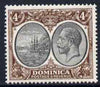 Dominica 1923-33 KG5 Badge 4d black & brown mounted mint SG 81