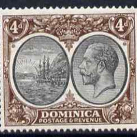 Dominica 1923-33 KG5 Badge 4d black & brown mounted mint SG 81
