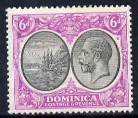 Dominica 1923-33 KG5 Badge 6d black & magenta mounted mint SG 82