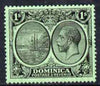 Dominica 1923-33 KG5 Badge 1s black on emerald mounted mint SG 83