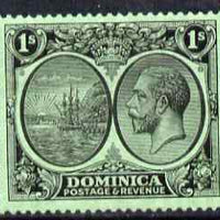 Dominica 1923-33 KG5 Badge 1s black on emerald mounted mint SG 83
