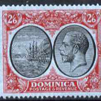 Dominica 1923-33 KG5 Badge 2s6d black & red on blue mounted mint SG 85