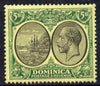 Dominica 1923-33 KG5 Badge 5s black & green on yellow Scrpt CA mounted mint SG 88
