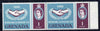 Grenada 1965 International Co-operation Year 1c horiz pair, one stamp with 'Broken Leaves' variety unmounted mint