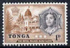 Tonga 1953 Royal Palace 1d unmounted mint SG 101
