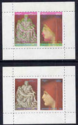 Davaar Island 1972 Belgica Stamp Exhibition m/sheet with a fine 3 mm misplacement of the red printing resulting in blurred design and Country & value appearing twice, complete with normal, both unmounted mint