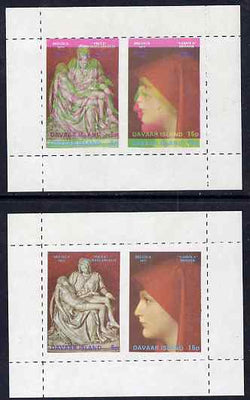 Davaar Island 1972 Belgica Stamp Exhibition m/sheet with a fine 3 mm misplacement of the red printing resulting in blurred design and Country & value appearing twice, complete with normal, both unmounted mint