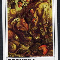 Bernera 1982 Nature Table (Snails, Fungi, Strawberries) imperf souvenir sheet (£1 value) unmounted mint