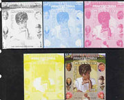 Mongolia 2007 Tenth Death Anniversary of Princess Diana 350f imperf m/sheet #14 with Churchill, Kennedy, Mandela, Roosevelt & Butterflies in background, the set of 5 progressive proofs comprising the 4 individual colours plus all ……Details Below