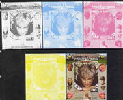 Mongolia 2007 Tenth Death Anniversary of Princess Diana 400f imperf m/sheet #15 with Churchill, Kennedy, Mandela, Roosevelt & Butterflies in background, the set of 5 progressive proofs comprising the 4 individual colours plus all ……Details Below