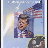 St Thomas & Prince Islands 2004 History of the 21st Century #01 Kennedy & Apollo 11 imperf m/sheet unmounted mint. Note this item is privately produced and is offered purely on its thematic appeal