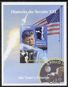 St Thomas & Prince Islands 2004 History of the 21st Century #05 Kennedy & Apollo 11 imperf m/sheet unmounted mint. Note this item is privately produced and is offered purely on its thematic appeal