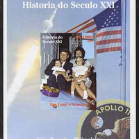 St Thomas & Prince Islands 2004 History of the 21st Century #09 Kennedy & Apollo 11 imperf m/sheet unmounted mint. Note this item is privately produced and is offered purely on its thematic appeal